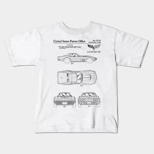 Corvette 1968 Patent Black Kids T-Shirt